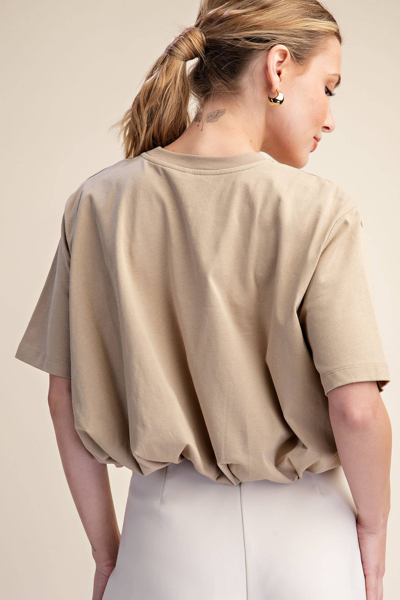 Taupe Bubble Top