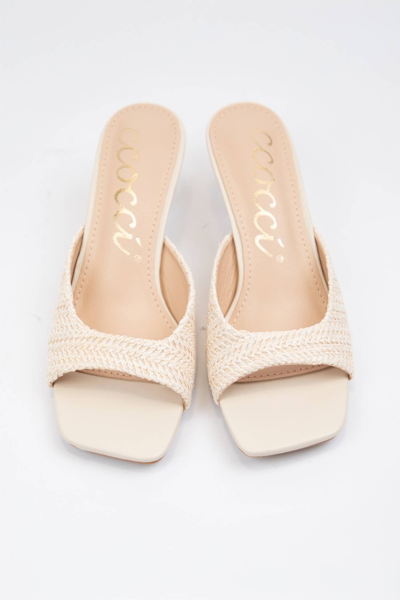 Raffia Beige Kitten Heel