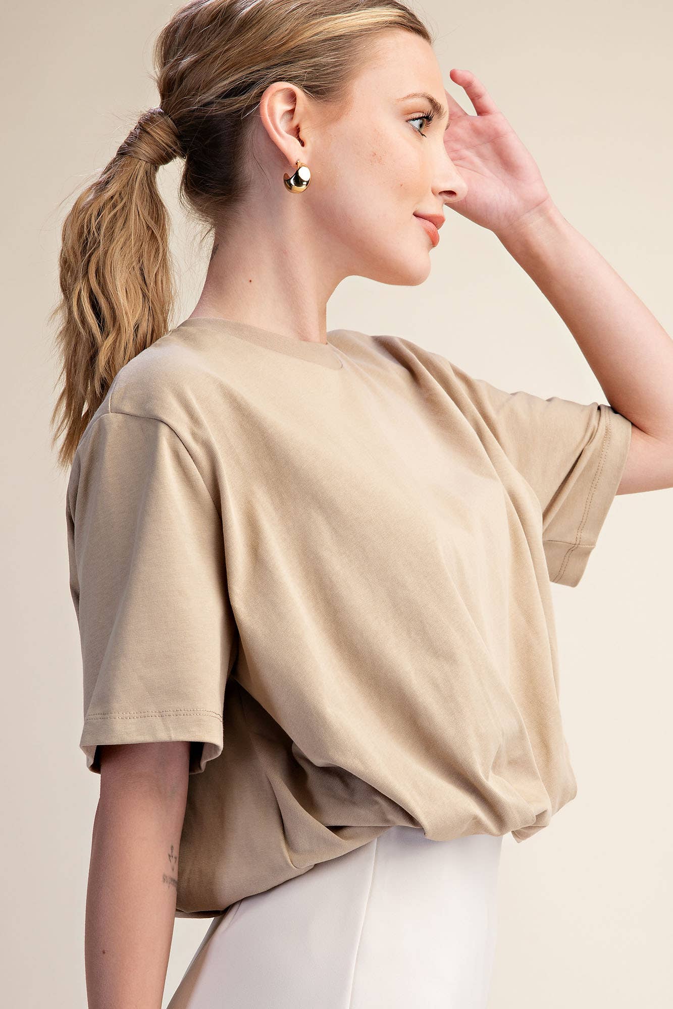 Taupe Bubble Top