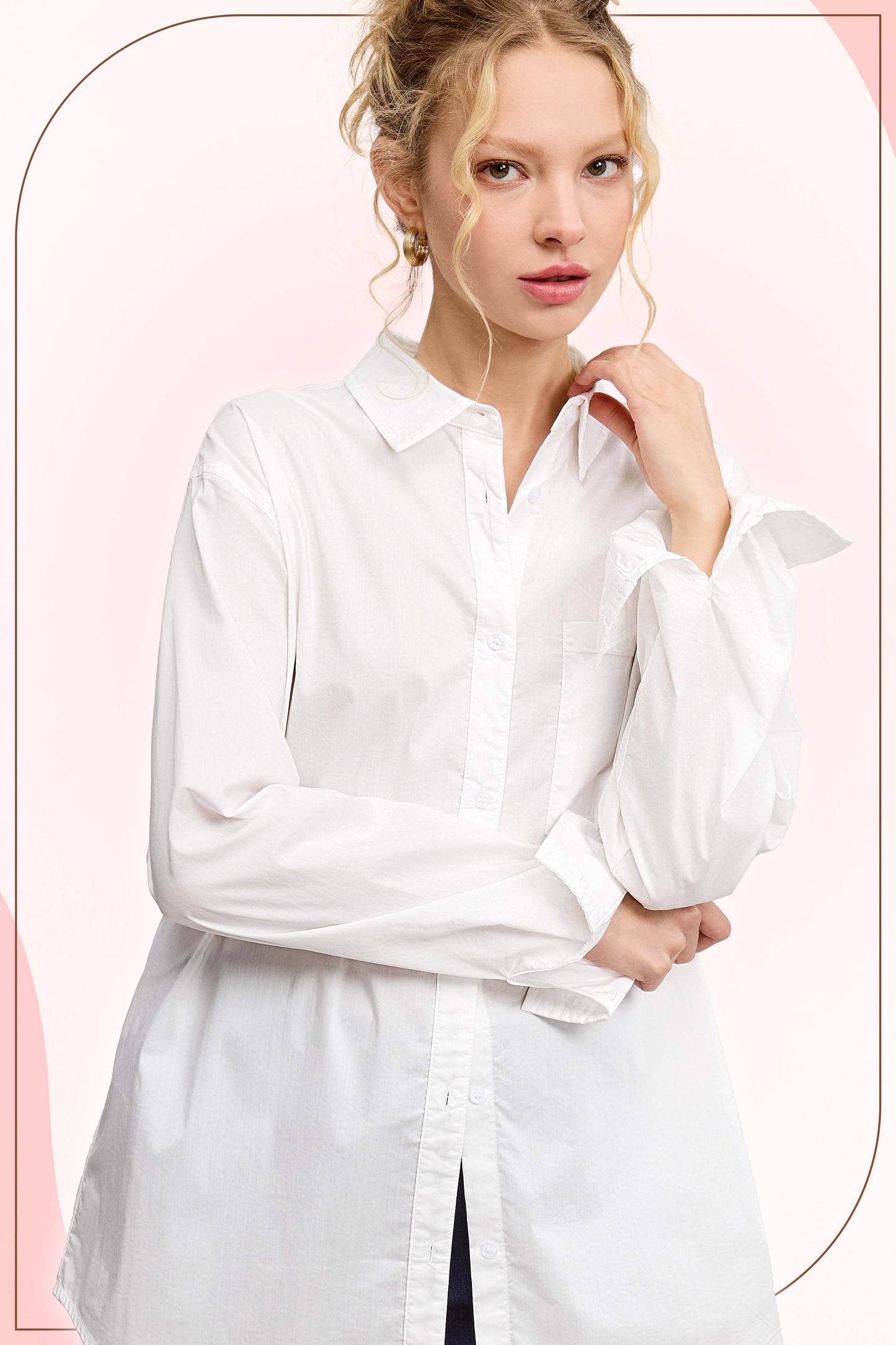 Classic Collared Button Down Poplin Shirts